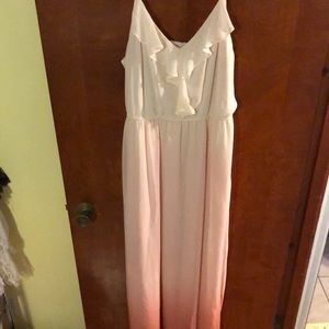 Ruffle pink ombré dress